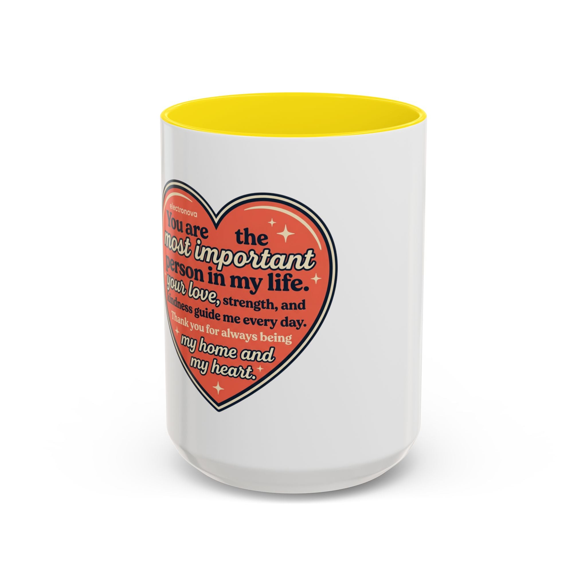 Heartfelt Mom Coffee Mug — "You are the most important person in my life" Accent Mug (11/15oz)