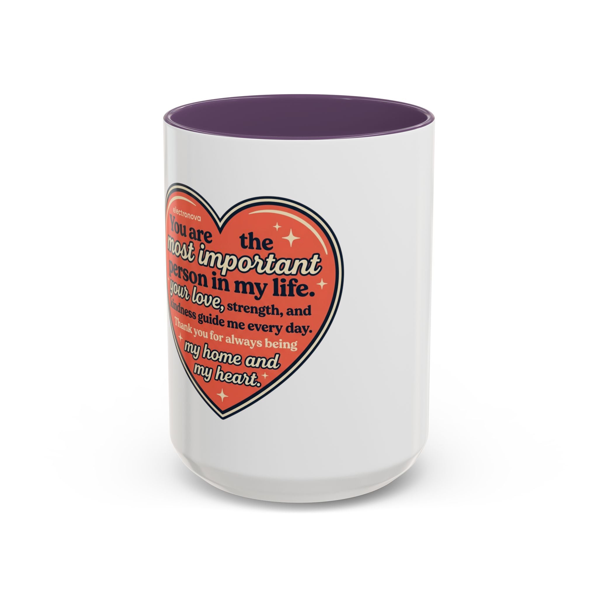 Heartfelt Mom Coffee Mug — "You are the most important person in my life" Accent Mug (11/15oz)